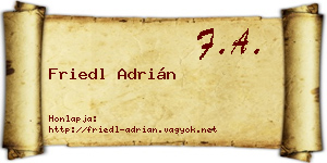 Friedl Adrián névjegykártya